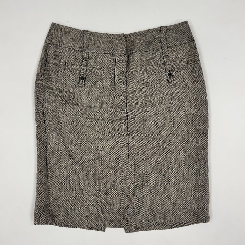 Gérard Darel Linen Skirt | Tailored Straight Fit | Back Slit | Fully Lined